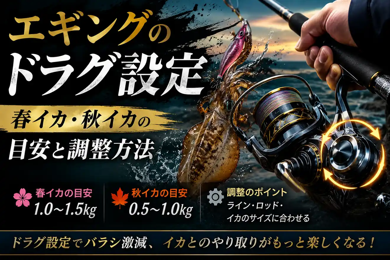 エギングのドラグ設定｜春イカ・秋イカの目安と調整方法