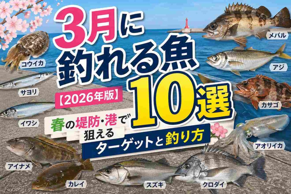 3月に釣れる魚10選【2026年版】春の堤防・港で狙えるターゲットと釣り方