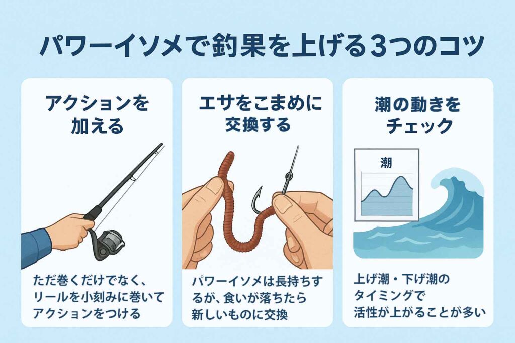 パワーイソメで釣果を上げる３つのコツ