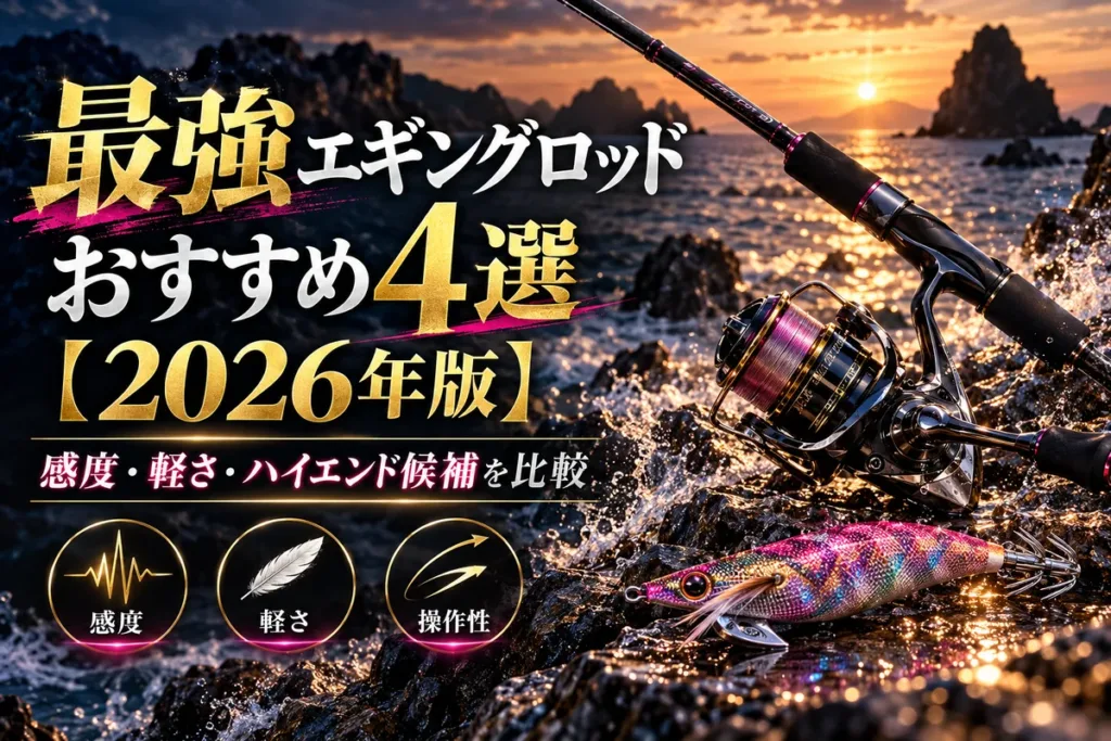最強エギングロッドおすすめ4選【2026年版】感度・軽さ・ハイエンド候補を比較