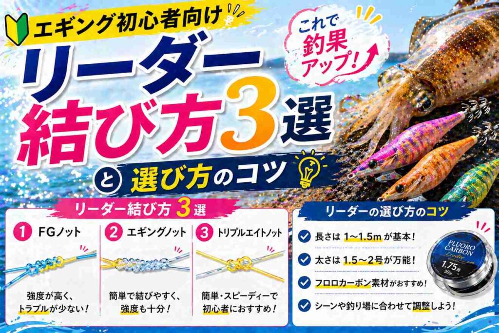 エギング初心者向け｜リーダー結び方3選と選び方のコツ