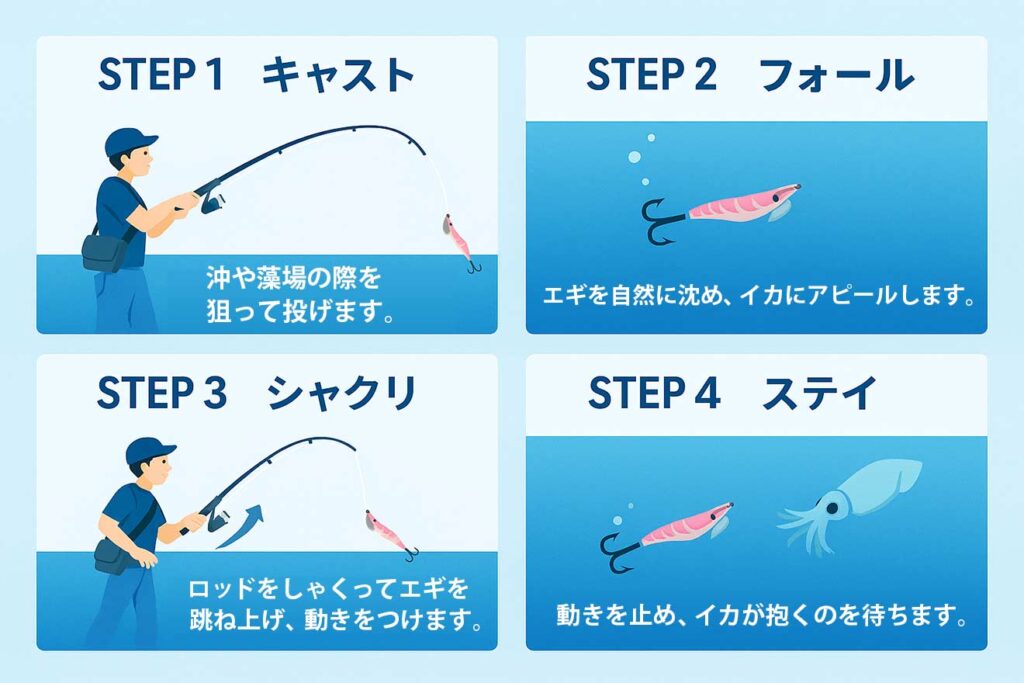 エギングの基本的な釣り方