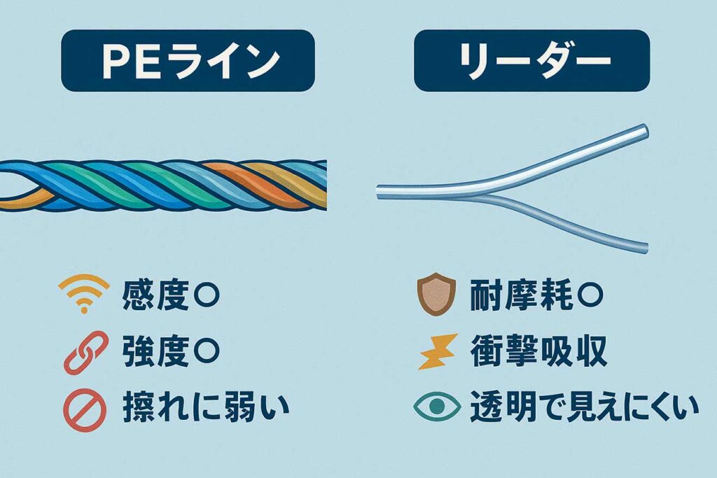 エギングにおけるリーダーの役割