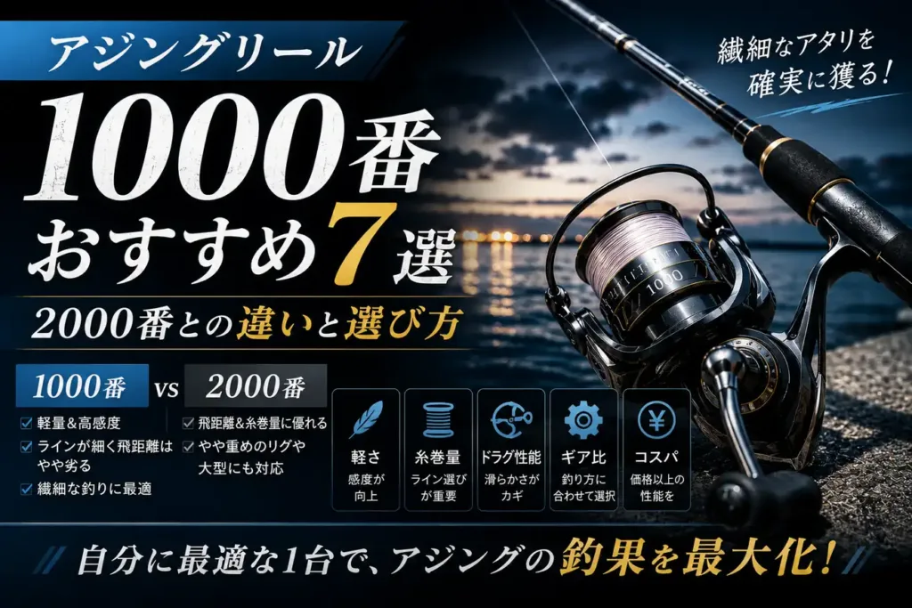 アジングリール1000番おすすめ7選｜2000番との違いと選び方