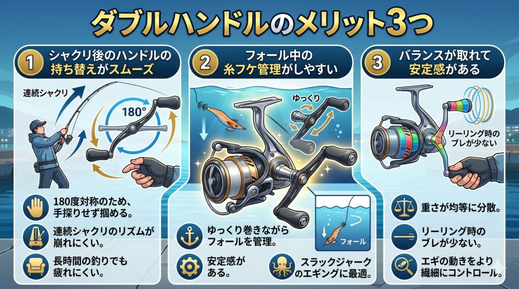 ダブルハンドルのメリット3つ