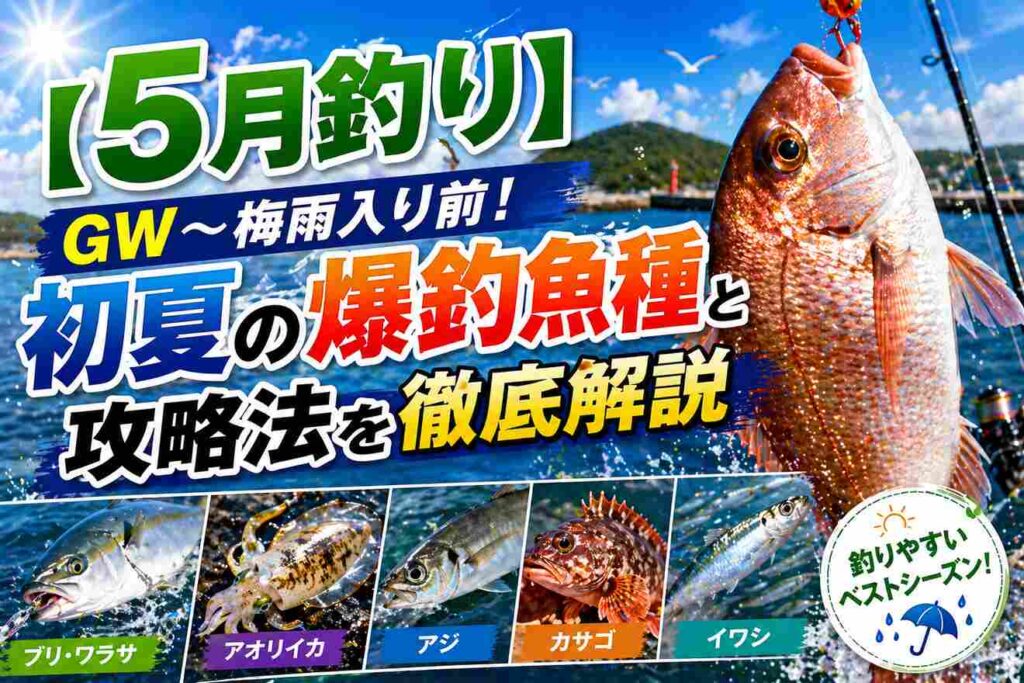 【5月釣り】GW〜梅雨入り前！初夏の爆釣魚種と攻略法を徹底解説