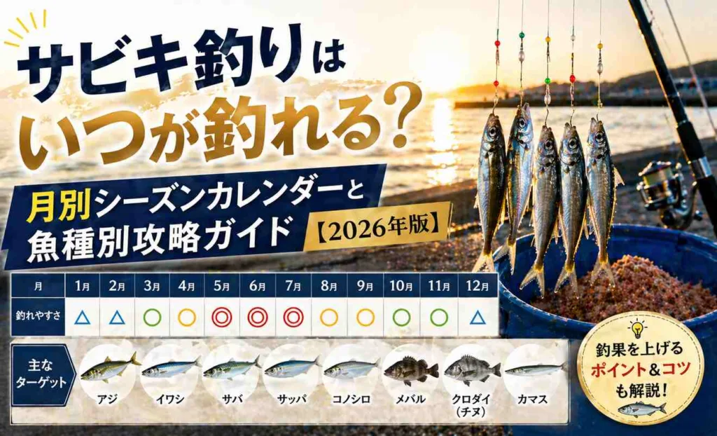サビキ釣りはいつが釣れる?月別シーズンカレンダーと魚種別攻略ガイド【2026年版】