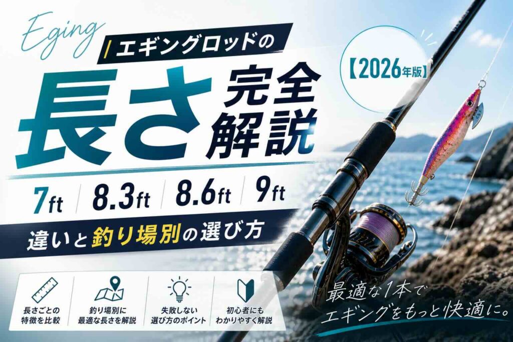 エギングロッドの長さ完全解説｜7ft・8.3ft・8.6ft・9ftの違いと釣り場別の選び方【2026年版】