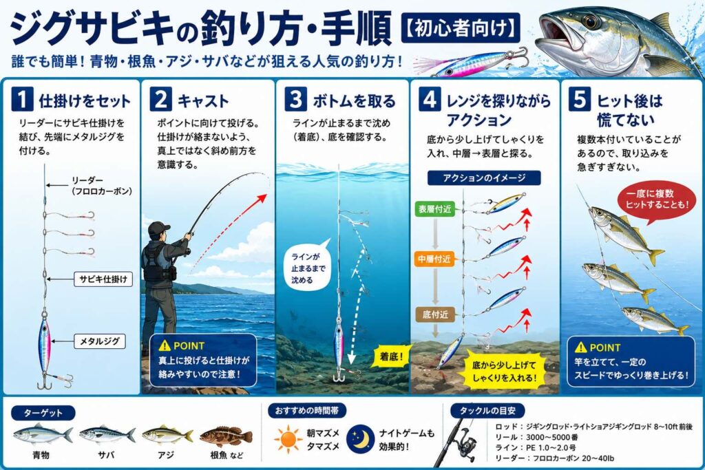ジグサビキの釣り方・手順【初心者向け】