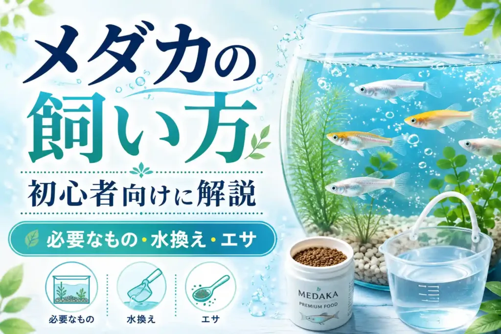 メダカの飼い方を初心者向けに解説｜必要なもの・水換え・エサ
