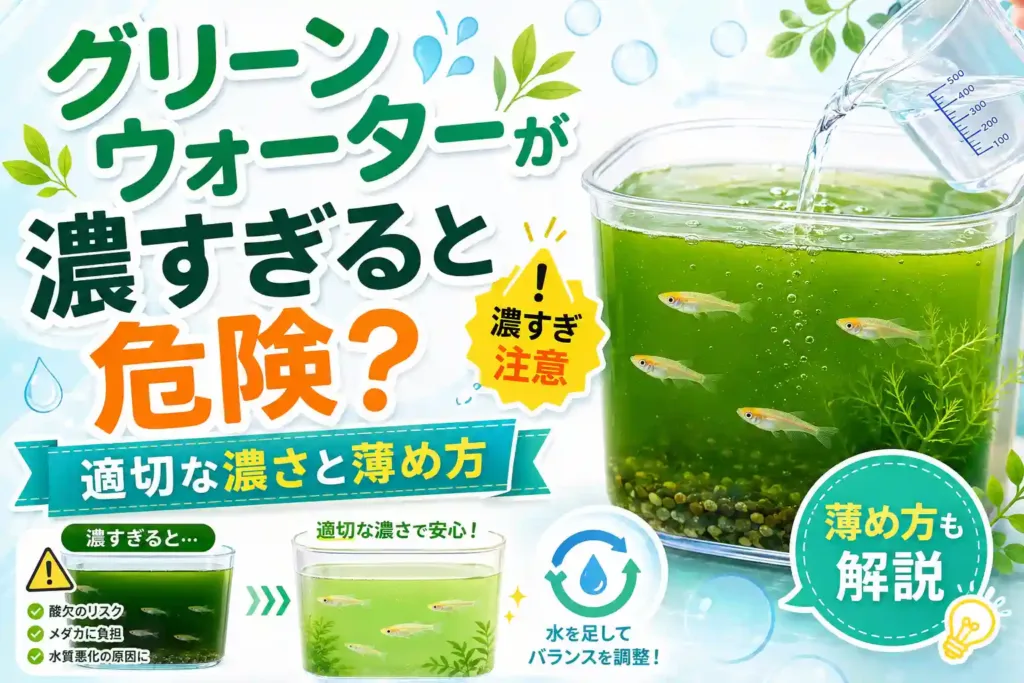 グリーンウォーターが濃すぎると危険？適切な濃さと薄め方