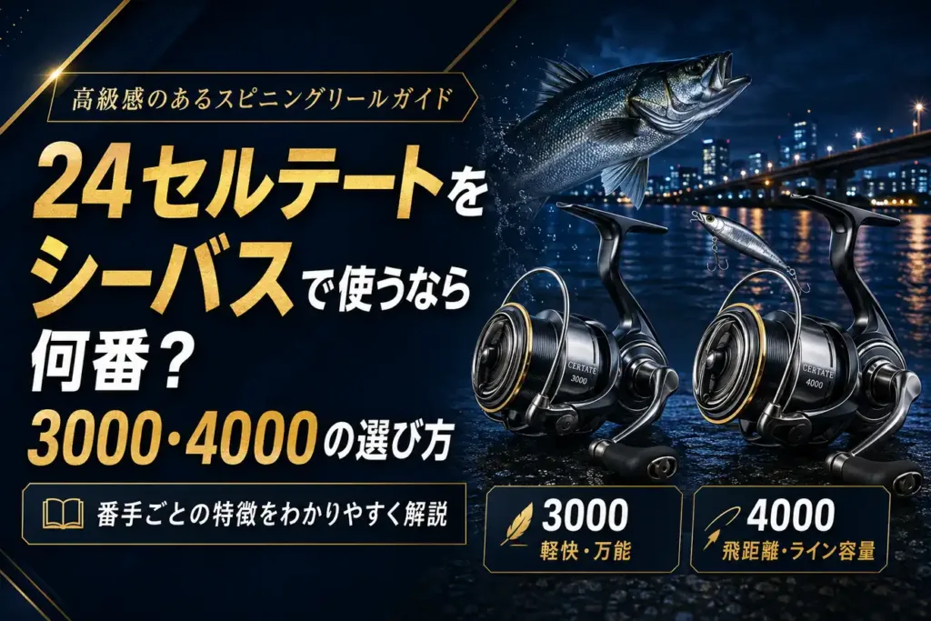 24セルテートをシーバスで使うなら何番？3000・4000の選び方
