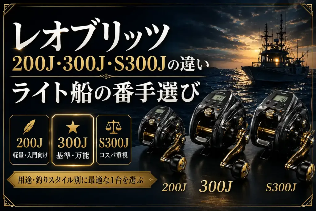 レオブリッツ200J・300J・S300Jの違い ライト船の番手選び
