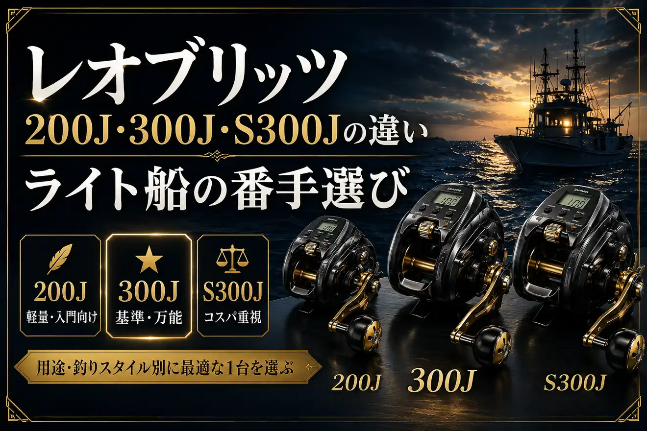 レオブリッツ200J・300J・S300Jの違い ライト船の番手選び