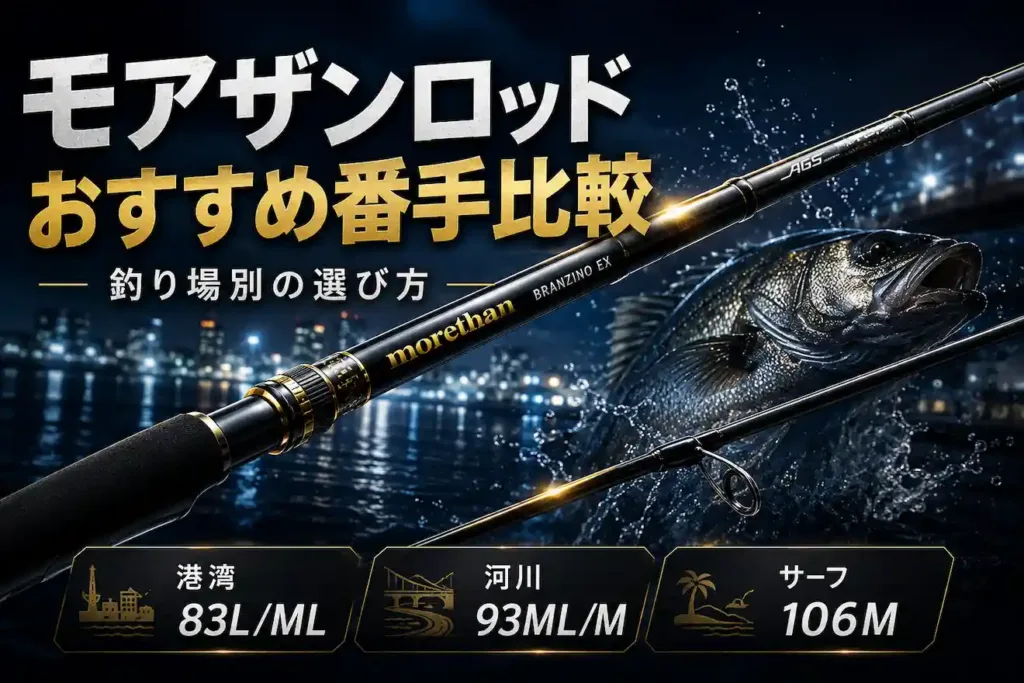 モアザン ロッドおすすめ番手比較 釣り場別の選び方