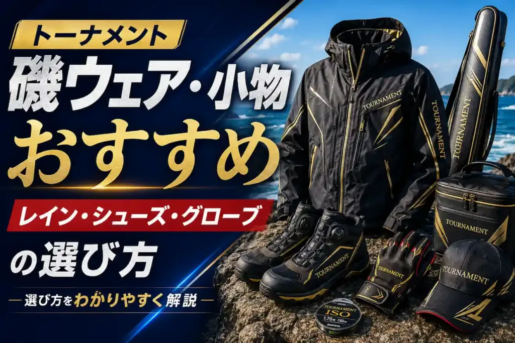 トーナメント磯ウェア・小物おすすめ レイン・シューズ・グローブの選び方