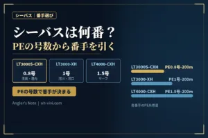 シーバス向け25カルディアの番手比較|PE0.8号のLT3000S-CXH・PE1号のLT3000-XH・PE1.5号のLT4000-CXH