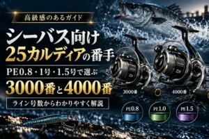 シーバス向け25カルディアの番手｜PE0.8号・1号・1.5号で選ぶ3000番と4000番