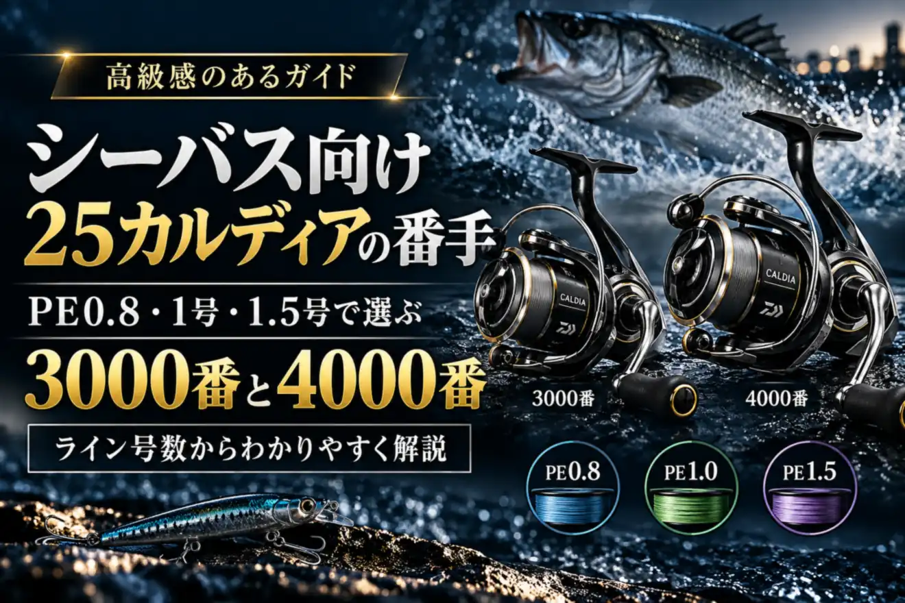 シーバス向け25カルディアの番手｜PE0.8号・1号・1.5号で選ぶ3000番と4000番