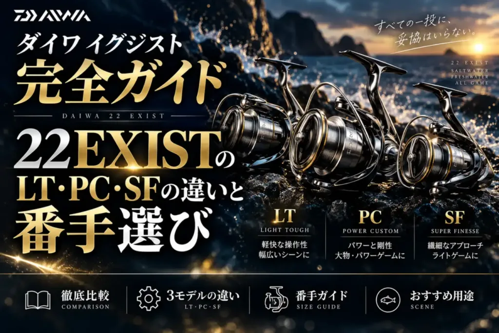 ダイワイグジスト完全ガイド 22EXISTのLT・PC・SFの違いと番手選び