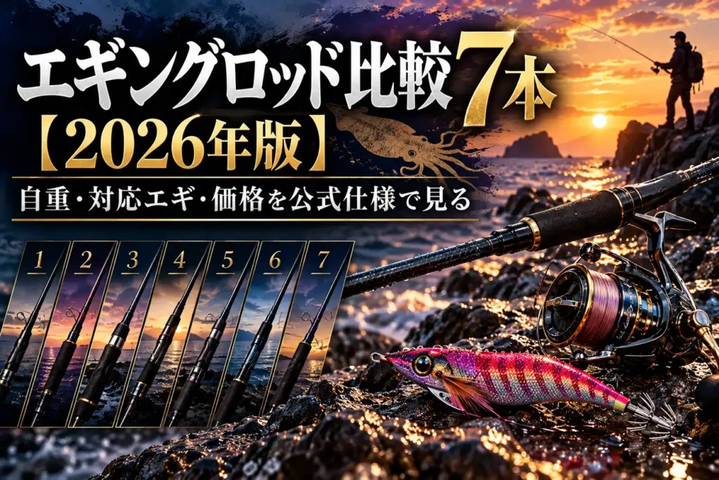エギングロッド比較7本【2026年版】自重・対応エギ・価格を公式仕様で見る