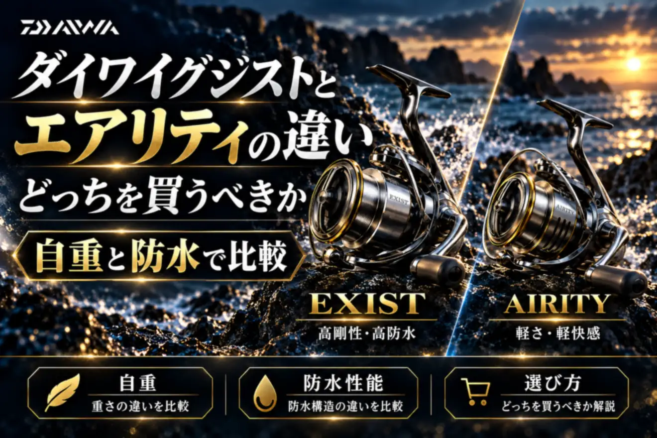 ダイワイグジストとエアリティの違い 自重と防水で比較